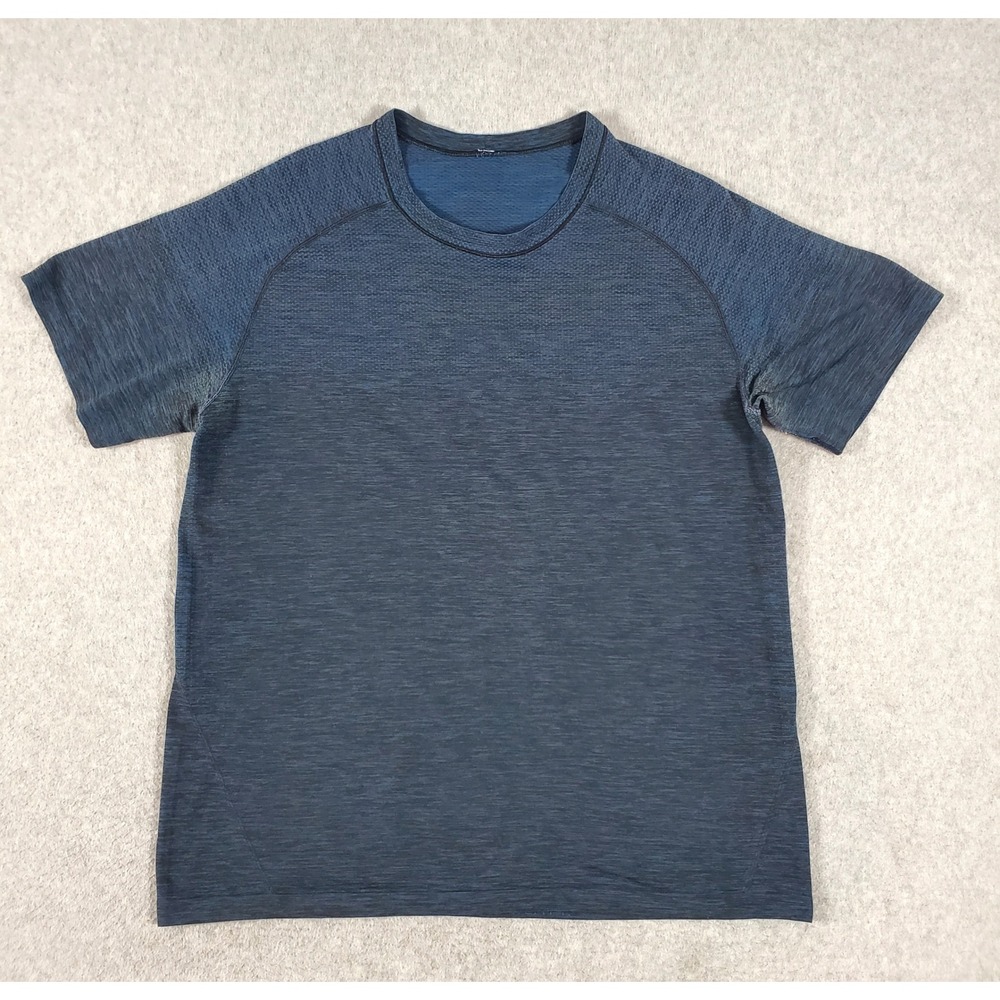 Lululemon Metal Vent Tech Short Sleeve Shirt Blue Heather Mens Large Performance